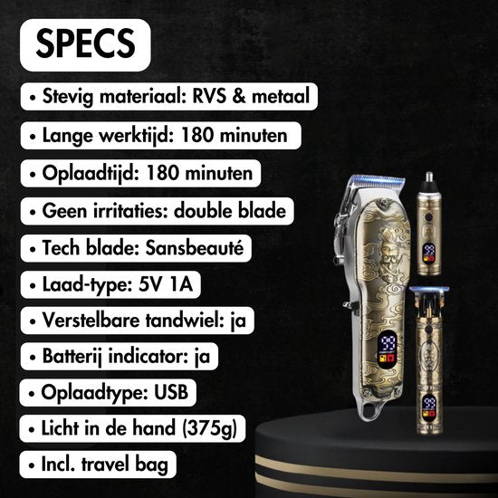 Professionelle kabellose 4-in-1 Haarschneidemaschine - Haarschneider Herrenkopfhaar - Cheveux Haar - Haartrimmer - Friseur Haar Maschine - Haarschneider - Trimmer Bart - Friseur Haarschneider - Friseur Buddha Trimmer - Barbier Set