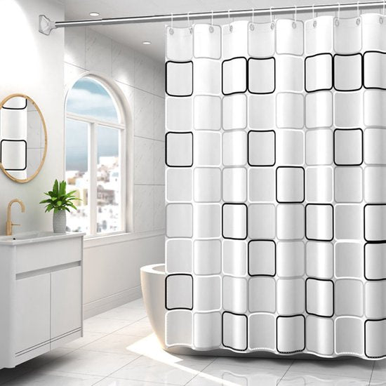 VAIVE Duschvorhang Anti Schimmel 180x200 cm - Duschvorhänge - Wasserdicht - Ringe inklusive