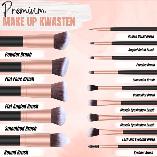 VAIVE Makeup Pinsel Set - Foundation Pinsel - Lidschattenpinsel - Puderpinsel - Makeup Pinsel - Pinselsets - Augenbrauenpinsel