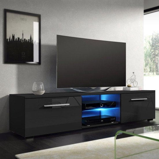 TV-Möbelschrank Tenus -TV-Sideboard - mit LED-Beleuchtung - schwarz