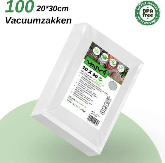 VAIVE Vakuumbeutel Lebensmittel 20 x 30 cm - 100 Stück - Vakuumbeutel - Sous-vide-Beutel