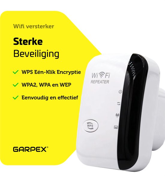 Garpex® WiFi-Verstärkersteckdose - Starkes Signal - 300Mbps - Inklusive Ethernet-Kabel - Repeater - 300Mbps