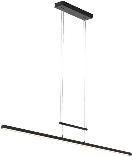 Hängeleuchte Profilo 3317ZW Schwarz, 115 cm breit, höhenverstellbar, Kunststoff & Metall, Steinhauer