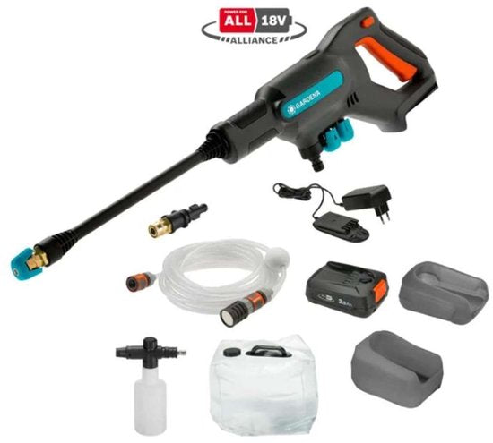 GARDENA AquaClean 24/18V P4A - Accu-Hochdruckreiniger - 24 bar - Premium Set