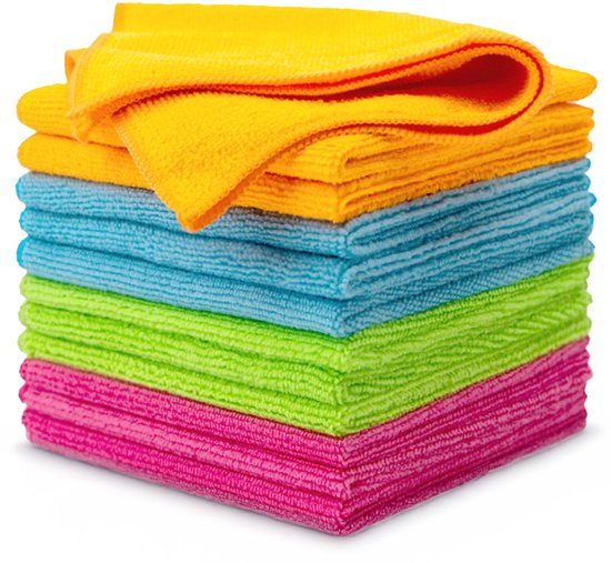 LUFT Mikrofasertücher - 14 Stück - 30x30cm - Geeignet für Fenster, Reinigung, Fenster, Auto - Wischer - Reiniger - Reinigungstücher - Poliertücher - Trockentücher - Spültücher