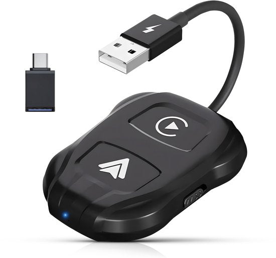 CarMe Luxe 2-in-1 Auto-Dongle - Drahtloses CarPlay & Android Auto - Modell 2024 - Schwarz