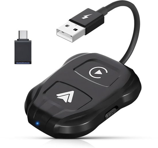CarMe Luxe 2-in-1 Auto-Dongle - Drahtloses CarPlay & Android Auto - Modell 2024 - Schwarz
