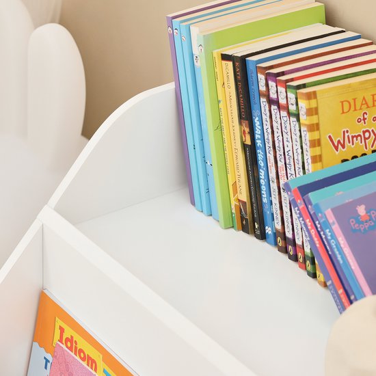 SoBuy KMB54-W Kinderbuchregal - Weißes Regal für Spielzeug und Bücher