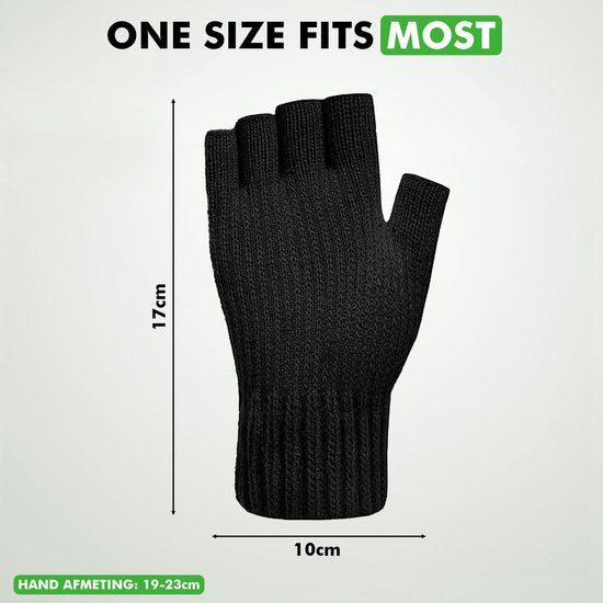 Travelhawk Fingerlose Handschuhe - Damen und Herren - Fingerlose Handschuhe - Einheitsgröße - Schwarz