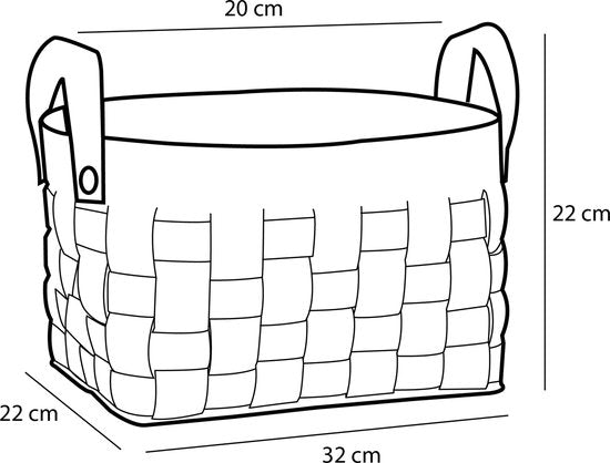 Mica Decorations Aufbewahrungskorb - 3er-Set - L40 x B30 x H30 cm - Kork/Filz - Schwarz