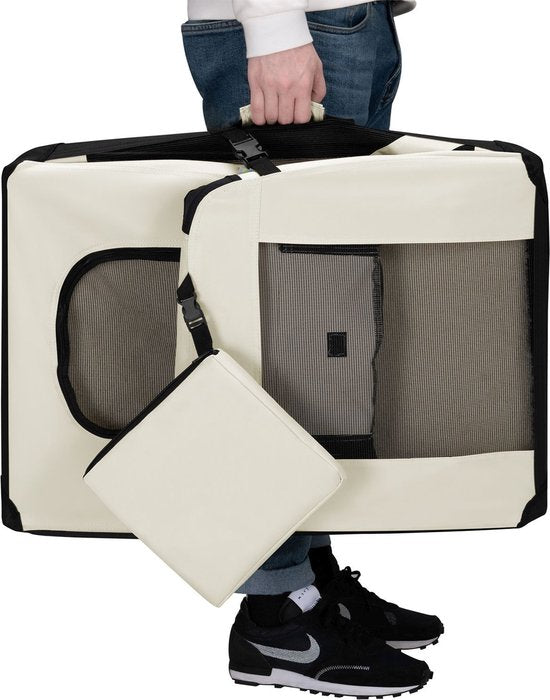 Klappbare Hundetransportbox / Sitzbank Lassie S - Beige - 34 x 50 x 36 cm