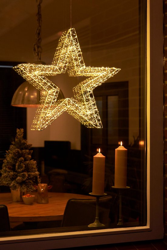 Luca Lighting Star Pendelleuchte mit warmweißer LED-Beleuchtung - Ø56 cm - Metall - Weiß