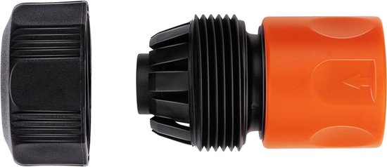 BLACK+DECKER Gartenschlauch Schnellkupplung - 5/8'-3/4' - ⌀16-19 mm - Kunststoff - Schwarz/Orange