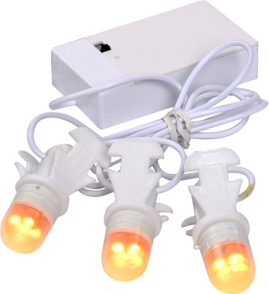 LuVille Weihnachtsdorf Miniatur-Glühbirnenkette - 3 Lichter - L15 cm