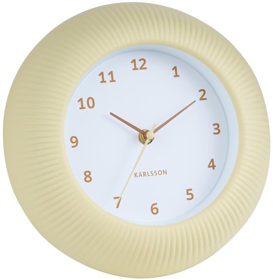 Karlsson Wanduhr Tender Rib – Zartgelb – Ø 25 cm – Skandinavische Wanduhr