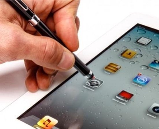 Stylus-Stift | 4er-Set | 2-in-1-Stift | Schwarz & Silber | Multifunktional