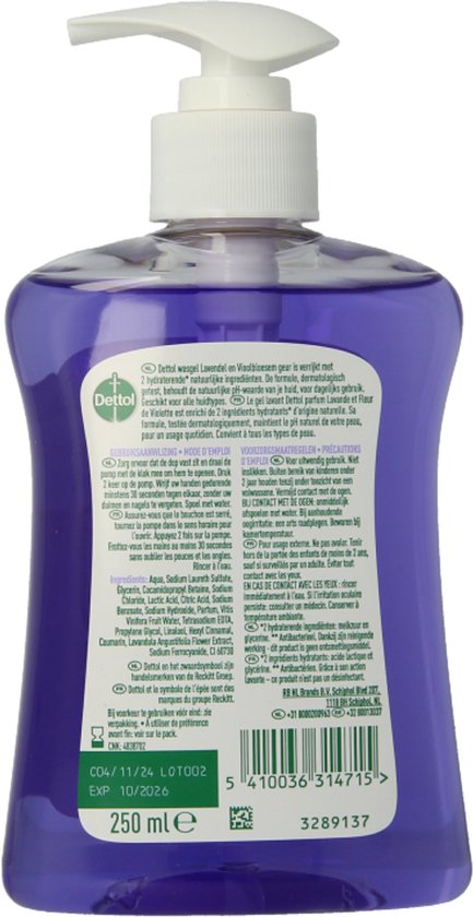 Dettol Waschgel - Beruhigend mit Lavendel- und Traubenextrakten - Handseife - 250 ml