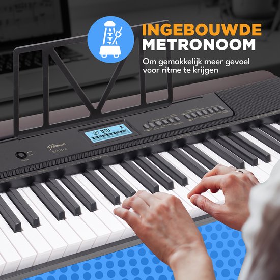 Finesse Keyboard Piano - Ständer & Zubehör - 61 Tasten - MIDI - Electric Piano - Kind
