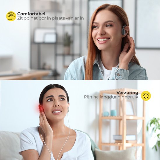 Soundvibe® Bone Conduction Headphone Schwarz - Sport-Kopfhörer - Sport-Kopfhörer - Kabellose Kopfhörer - Wasserfest - 8 GB interne Speicherkarte - Sport-Kopfhörer - Für alle Handys und Laptops - Lauf-Kopfhörer - Kabellose Kopfhörer