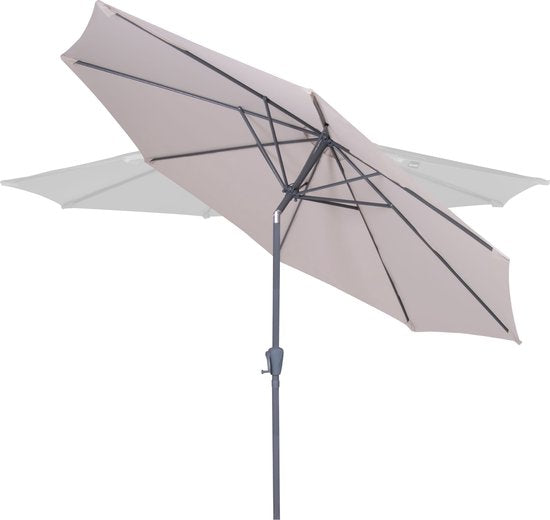 VONROC Premium Stick Sonnenschirm Recanati Ø300cm - Inkl. Schutzhülle - Runder Sonnenschirm - Neigbar - UV-beständiges Tuch - Beige