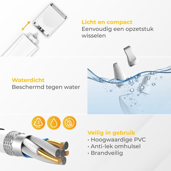 Nuvance - Hundeschermaschine 4 in 1 - Tierschermaschine für dickes Fell - Hundeschermaschine mit 7 Aufsätzen - Schnurlos - Hundetrimmer Schermaschine - Inklusive Nagelfeile