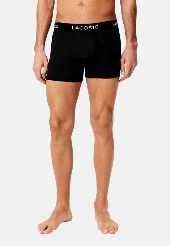 Lacoste Herren 3P Mikrofaser-Boxershorts, Basic, schwarz