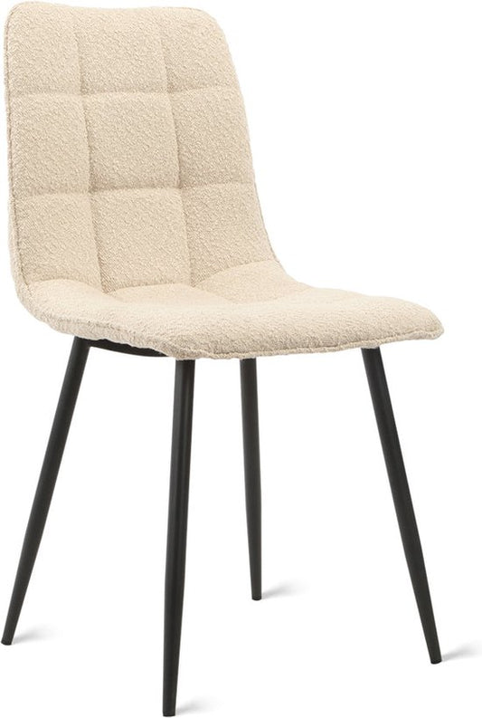 Multifurn - Esstischstuhl 'Yerevan' (Bouclé, Taupe, 2er Set)