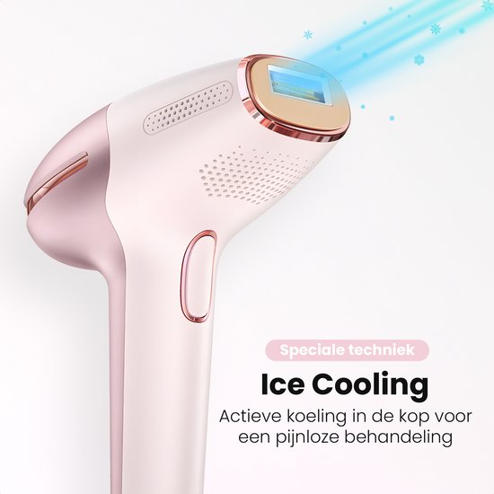 Leafline® IPL Laser Epilierer - Epilierer Damen - Schmerzfrei mit Eiskühlung - Für dauerhafte Haarentfernung von allen Körperteilen - 999.999 Blitze - Heimgebrauch