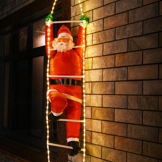 Weihnachtsmann auf Strickleiter - LED