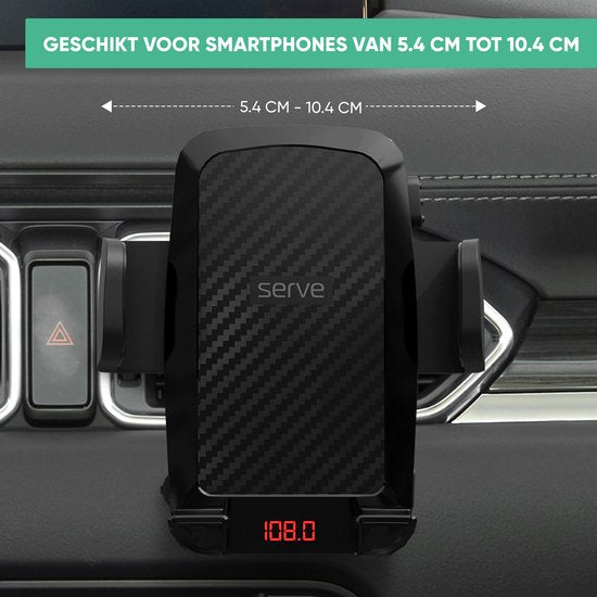 Serve 2in1 Bluetooth FM Transmitter & Telefonhalterung Auto - Car Kit für Musik - Telefonhalterungen Autozubehör - Lüftungshalterung