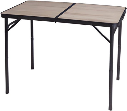 Redcliffs Campingtisch – Aluminium – leicht – Holz/Schwarz – 90 x 60 x 70 cm – höhenverstellbar/zusammenklappbar