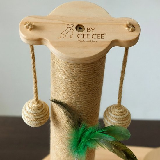 Von Cee Cee Kratzbaum - Kratzbaum für Katzen - Katzenkratzbaum - Katzenspielzeug aus Holz - Ideal für mehrere Katzen - 40x19x45.5cm - Luna