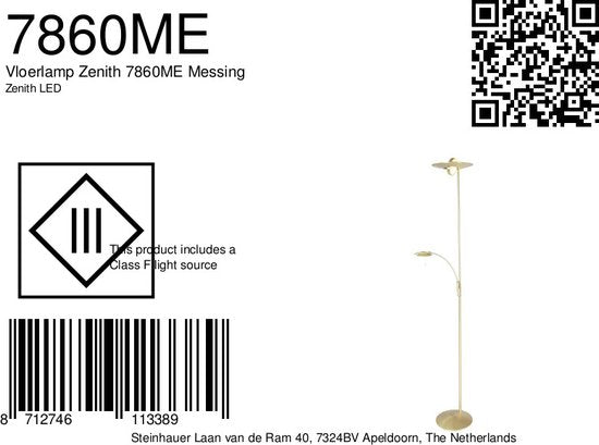 Stehleuchte Steinhauer Zenith LED - Messing