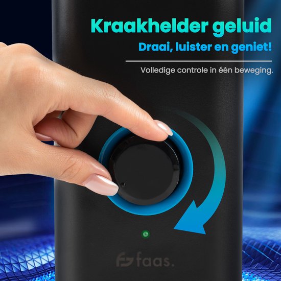 PC-Lautsprecher - Mit Bluetooth 5.0 - Computer-Lautsprecher - Lautsprecher für PC - USB-C und USB-A - Komplettes 3-teiliges Set - Lautsprecher-Set - Schwarz und Blau - Faas