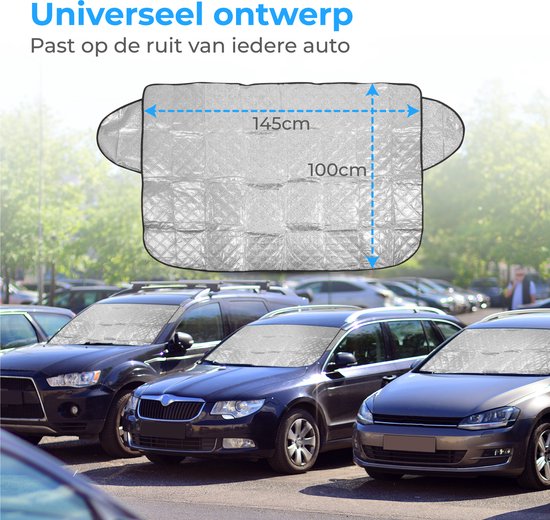 Nuvance - Frostschutzdecke Auto - Sonnenschutz Auto Windschutzscheibe - 100 x 145cm - Eisdecke Auto - Windschutzscheibe Abdeckungen - Autozubehör