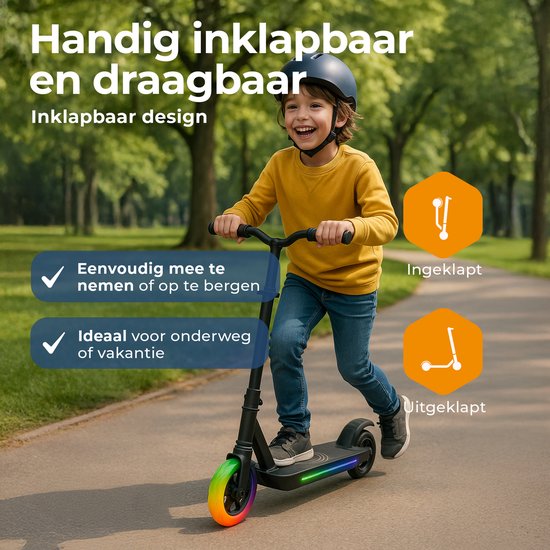 Denver Elektro-Scooter für Kinder - 10km/h - Kinder-Scooter - LED-Lichter - 6km Reichweite - SCK5500B