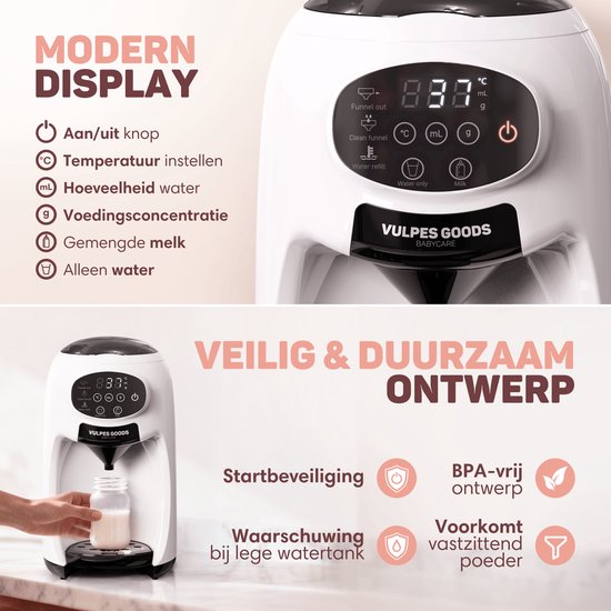 Vulpes Goods® BabyCare - Babyflaschenautomat - Baby Formula Maker PRO - Flaschenfütterungsgerät - Automatische Flaschenmaschine - Babymilchmaschine - Inkl.
