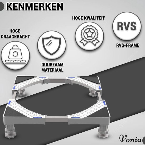 Vonia Waschmaschinen-Steigerer - Universal-Steigerer für Weißwaren - einstellbar - 300 KG