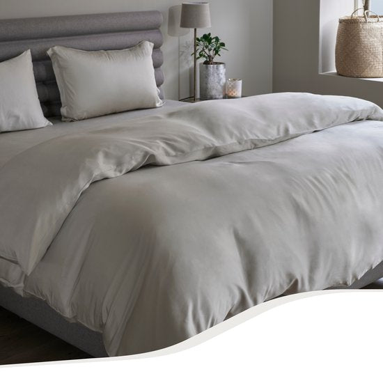 Home by TEMPUR Topper Spannbetttuch - 90 x 200 x 9 cm - Natur & Bambusfasern - Seidig weich & reizarm - Schlafzimmer & Komfort - Trocknerfest und knitterfrei