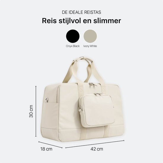 ONYX Underseater - Seesack 28L - Luxus Reisetasche Handgepäck - Geeignet für Frauen und Männer - Wochenendtasche Elfenbeinweiß
