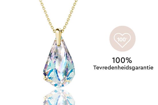 Yolora Damenhalskette mit Kalpa Camaka Kristallanhänger - Farbe Gold - 18K Gelbgold vergoldet - Damenhalskette Gold - Schmuck - Halskette - Luxuriöse Geschenkbox - Geschenkbox - Exklusive Geschenkbox - Schöne Geschenkverpackung