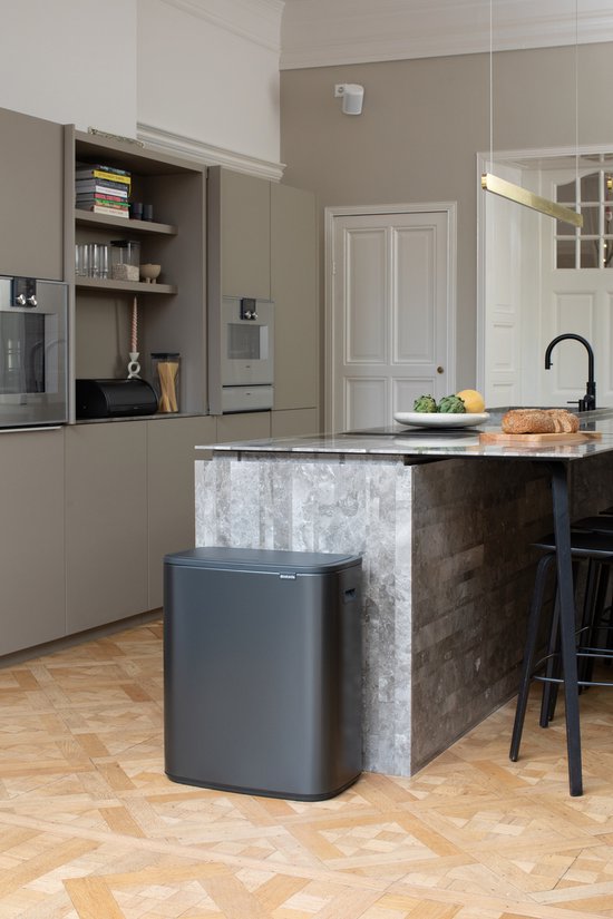 Brabantia Bo Touch Bin Mülleimer - 1 Fach - 60 Liter - Confident Grey