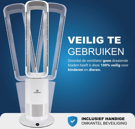 Aironex elektrische Heizung - Energieeffizient - Heizen und Kühlen - Design Ventilator - Luftkühler