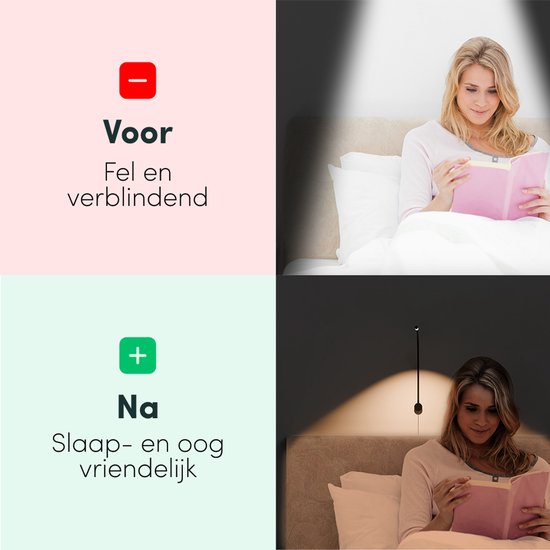 Nolt Leselampe für das Bett - Nachtlicht dimmbar - 2 Bettlampen - Bettlampe für das Schlafzimmer - Leselampen für das Kopfteil - Leselampe für Erwachsene