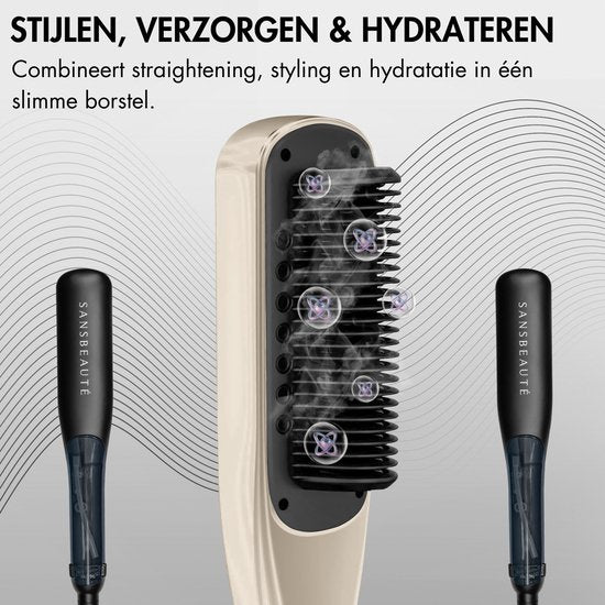 Sansbeauté® Steam Straightener PRO - Dampfglätter - Professional Straightener 5.0 - Dampfglätter - Cremé