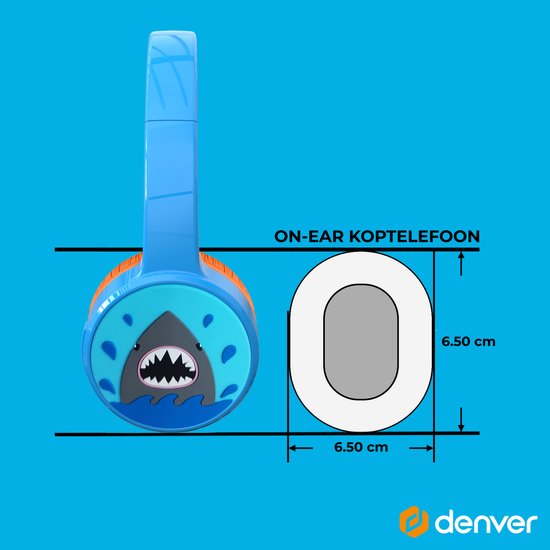 Denver Kopfhörer Kinder - Bluetooth - Drahtlos - bis zu 85db - Kinderkopfhörer - integriertes Mikrofon - BTH107BU