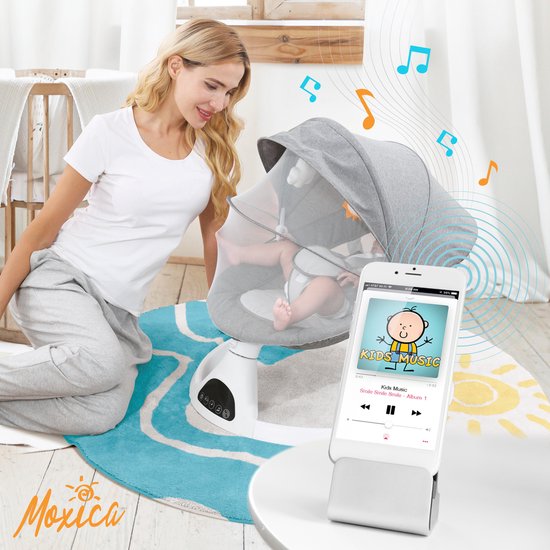 Moxica - elektrische Babyschaukel - Electrical Bouncer - hellgrau