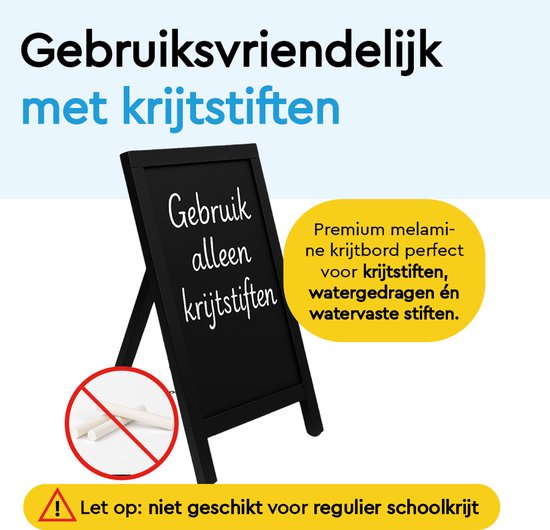 BRASQ Kreidetafel Schwarz - 55x 85 CM - Kreidetafel - Werbeschild - Bürgersteigschild - Einseitig - für Innen und Außen - Gastgewerbe