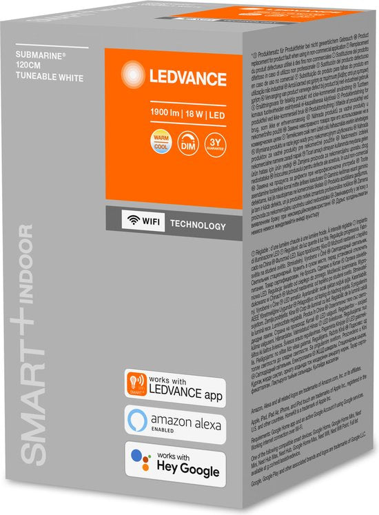 LEDVANCE Deckenleuchte, SMART+ DAMP PROOF SUBMARINE TUNABLE WHITE / 18 W, 220...240 V, Abstrahlwinkel: 140, abstimmbares Weiß, 2700...6500 K, Gehäusematerial: Kunststoff, IP65 1 Stück