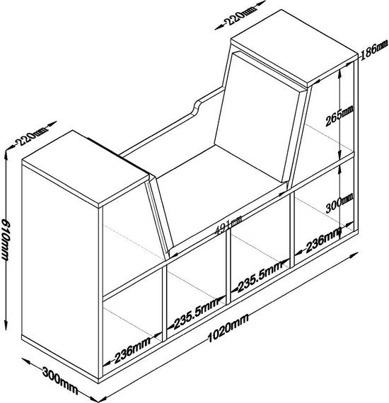 Schuhschrank mit Sitzkissen - Schuhregal Flur Schlafzimmer
